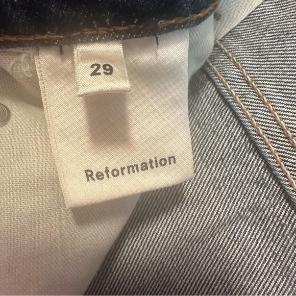 Reformation Brooke High Straight Zip Jean Glacier Size 29 - Picture 6 of 7